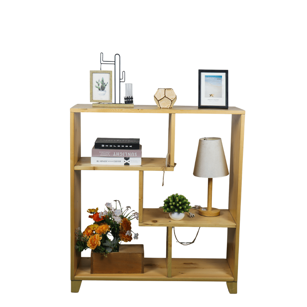 Kệ sách gỗ tự nhiên thấp